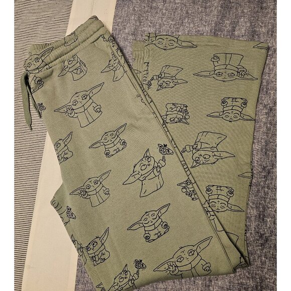Star Wars Women Baby Yoda Fleece Olive Green Sweatpant W/Pockets Size Medium-NWT - Picture 5 of 14